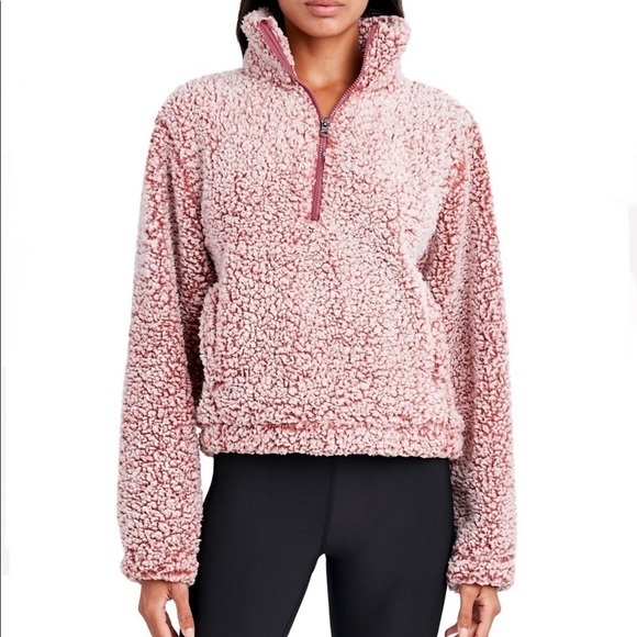 NWT Sage Collective Jet Setter Berber Fleece Half-Zip‎ Sweater Dark Brown Size M - Picture 1 of 7